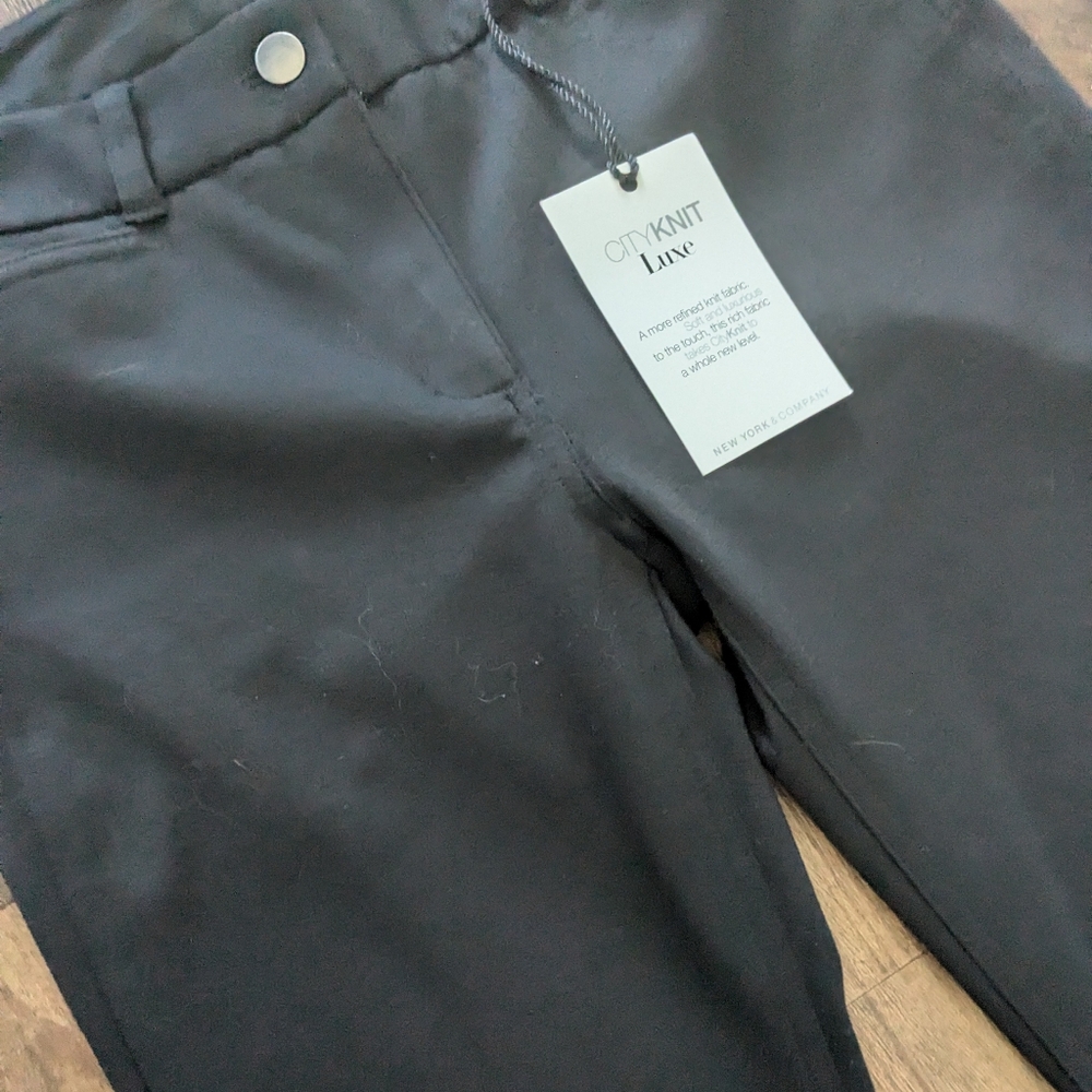 New York & Co stretch slim black pants mid rise New w tags size 4 tall - Picture 4 of 7